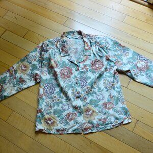 Vintage Diane Von Furstenberg Floral Button Top Blouse Size 12